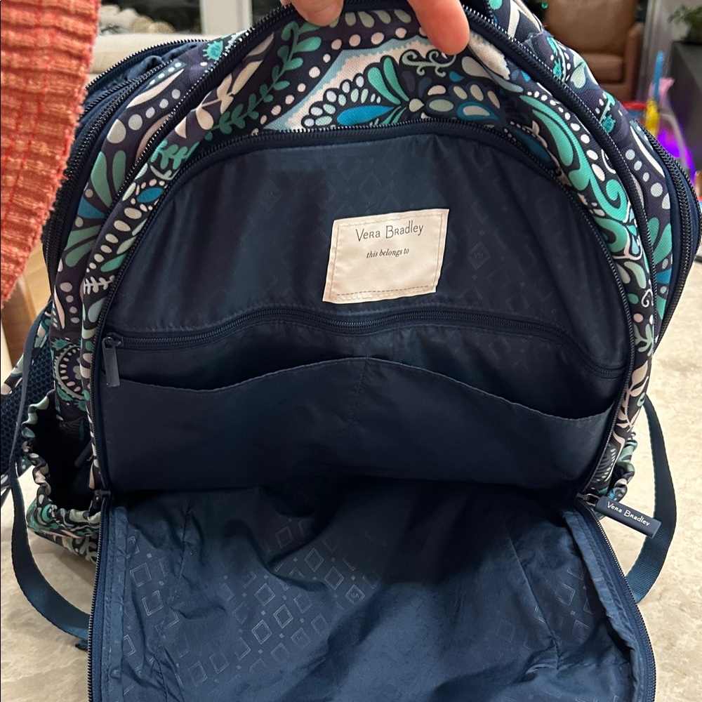 Vera Bradley Paisley Backpack in Blue and Teal - Picture 7 of 8